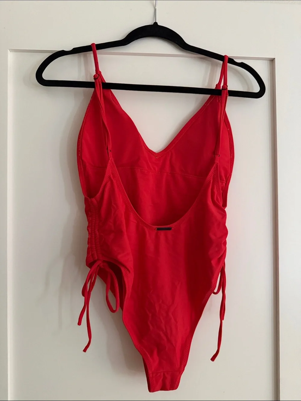 Kendall & Kylie Red V-Neck One-Piece Swimsuit with Side Ties